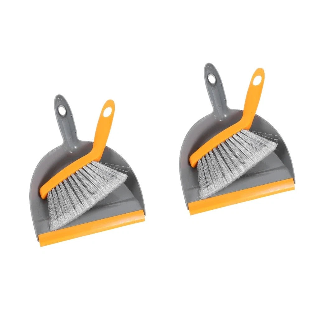 2 Sets Desktop Cleaning Broom Child and Dust Pan Convenient Mini Dustpan