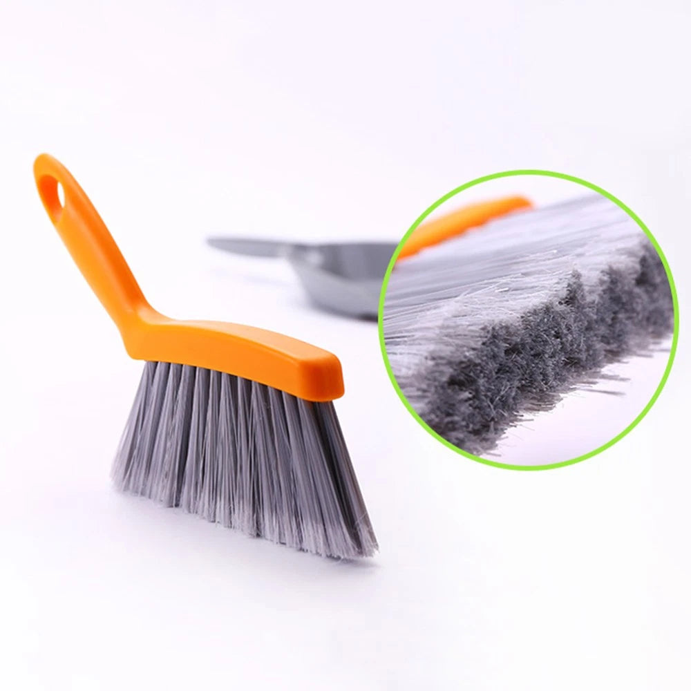 2 Piece Mini Broom Set Small Desk Broom Hand Broom And Dustpan-