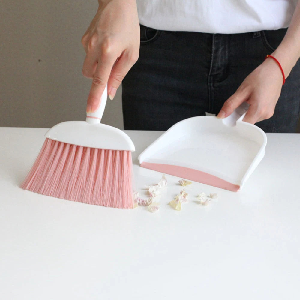 2 Sets Small Broom, Dustpan Set, Table Broom, Broom, Brush and-