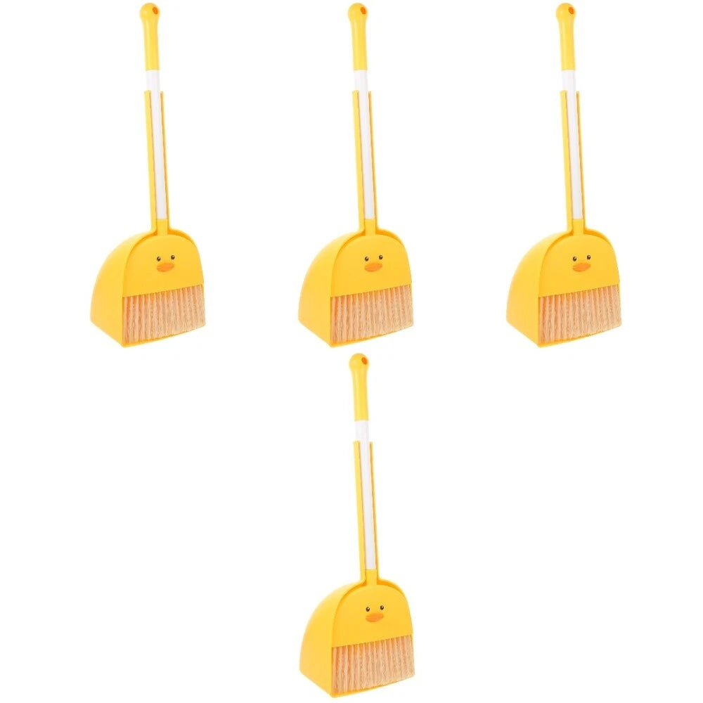 4 Sets Children's Broom and Dustpan Baby Kids Childrens Brush Kit