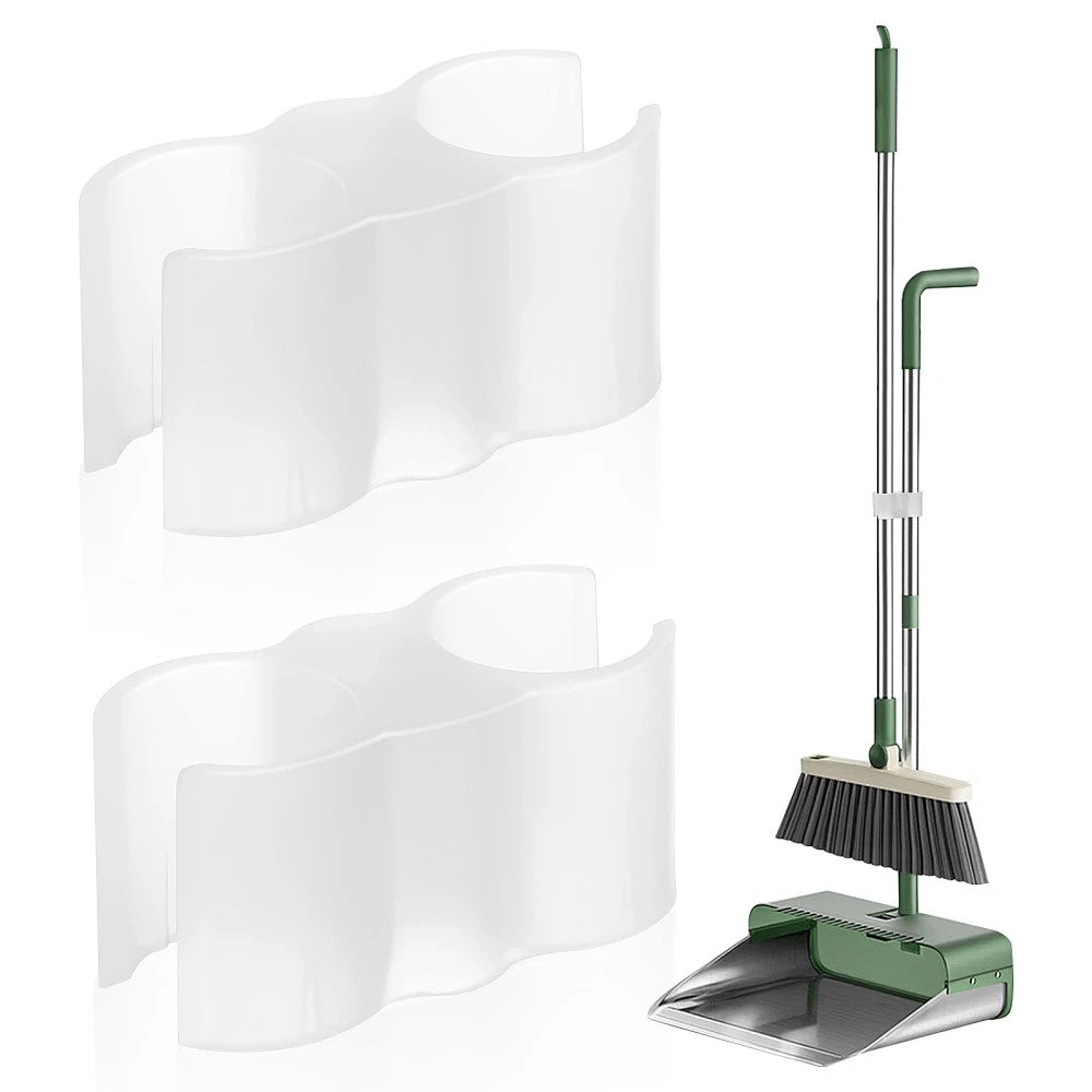 2pcs Double Pipe Clip Dustpan-Broom Coupling Clip Cleaning Set Connector