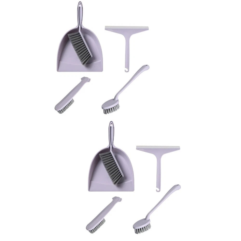 2 Pieces Broom Dustpan Child Small Cleaning Brush for Desk Handheld