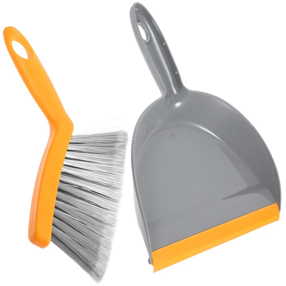2 Sets Desktop Cleaning Broom Child and Dust Pan Convenient Mini Dustpan