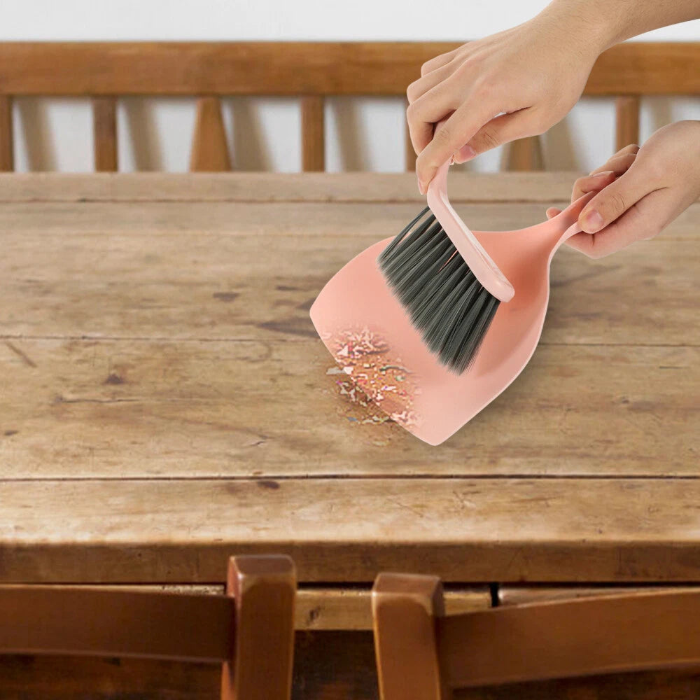 4 Sets Desktop Cleaning Broom Dustpan and Brush Multi-function Mini