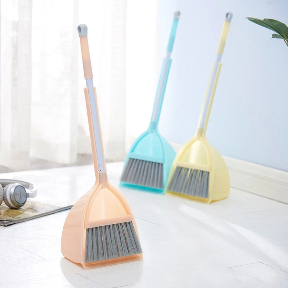 4 Pcs Small Broom and Dustpan Set Kids Housekeeping Child Cleaning Supplies for