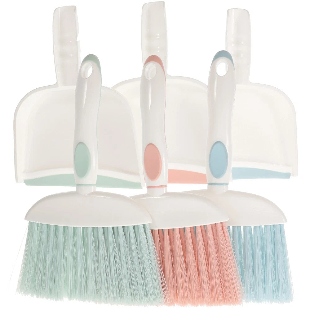 3 Sets Cleaning Kit Toddler Household Tools Mini Hand Broom Dustpan