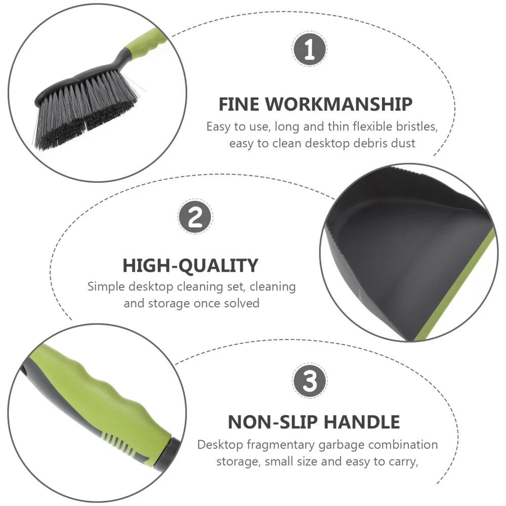 2 Sets  of Household  Dustpan and Broom Compact Home and Desktop Cleaning Tool