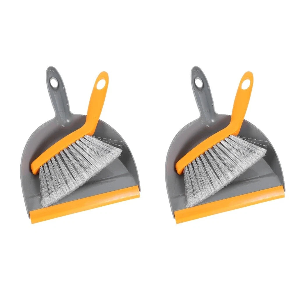2 Sets Desktop Cleaning Broom Child and Dust Pan Convenient Mini Dustpan