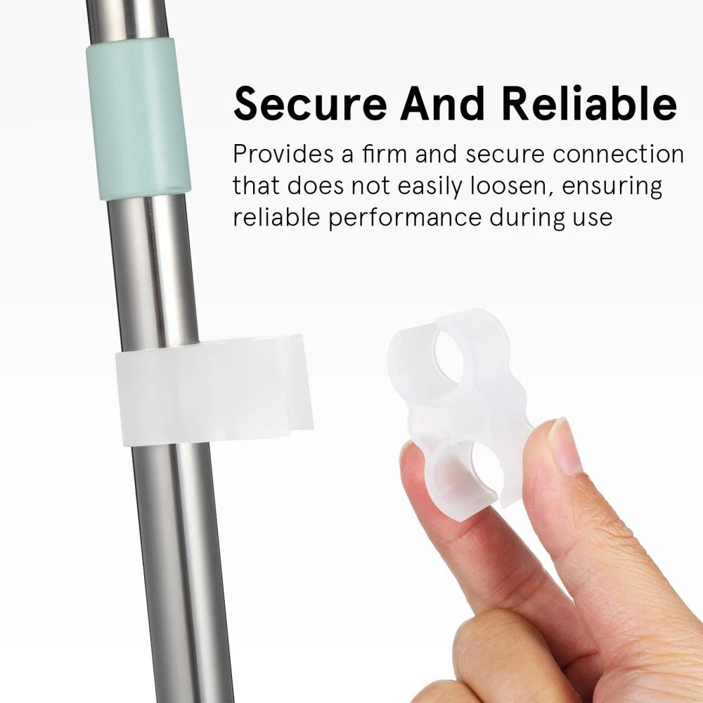 2pcs Double Pipe Clip Dustpan-Broom Coupling Clip Cleaning Set Connector