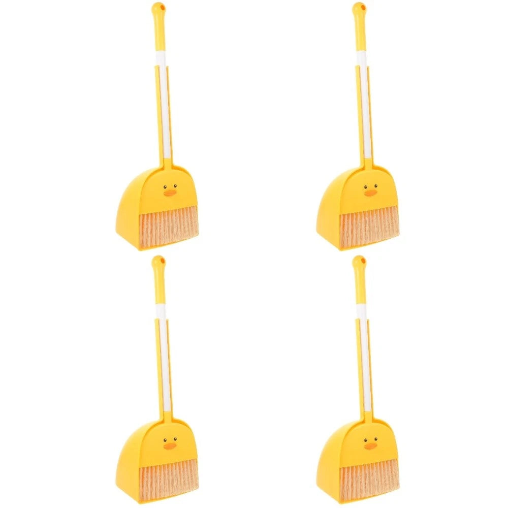 4 Sets Children's Broom and Dustpan Baby Kids Childrens Brush Kit