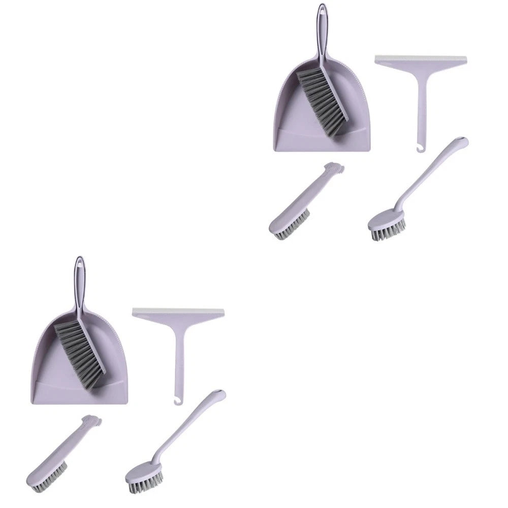 2 Pieces Broom Dustpan Child Small Cleaning Brush for Desk Handheld