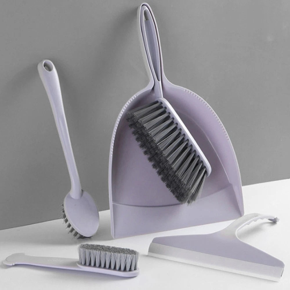 2 Pieces Broom Dustpan Child Small Cleaning Brush for Desk Handheld