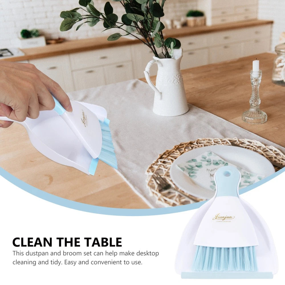3 PCS Convenient Small Dustpan Set Cleaning Broom Desktop Cleaner