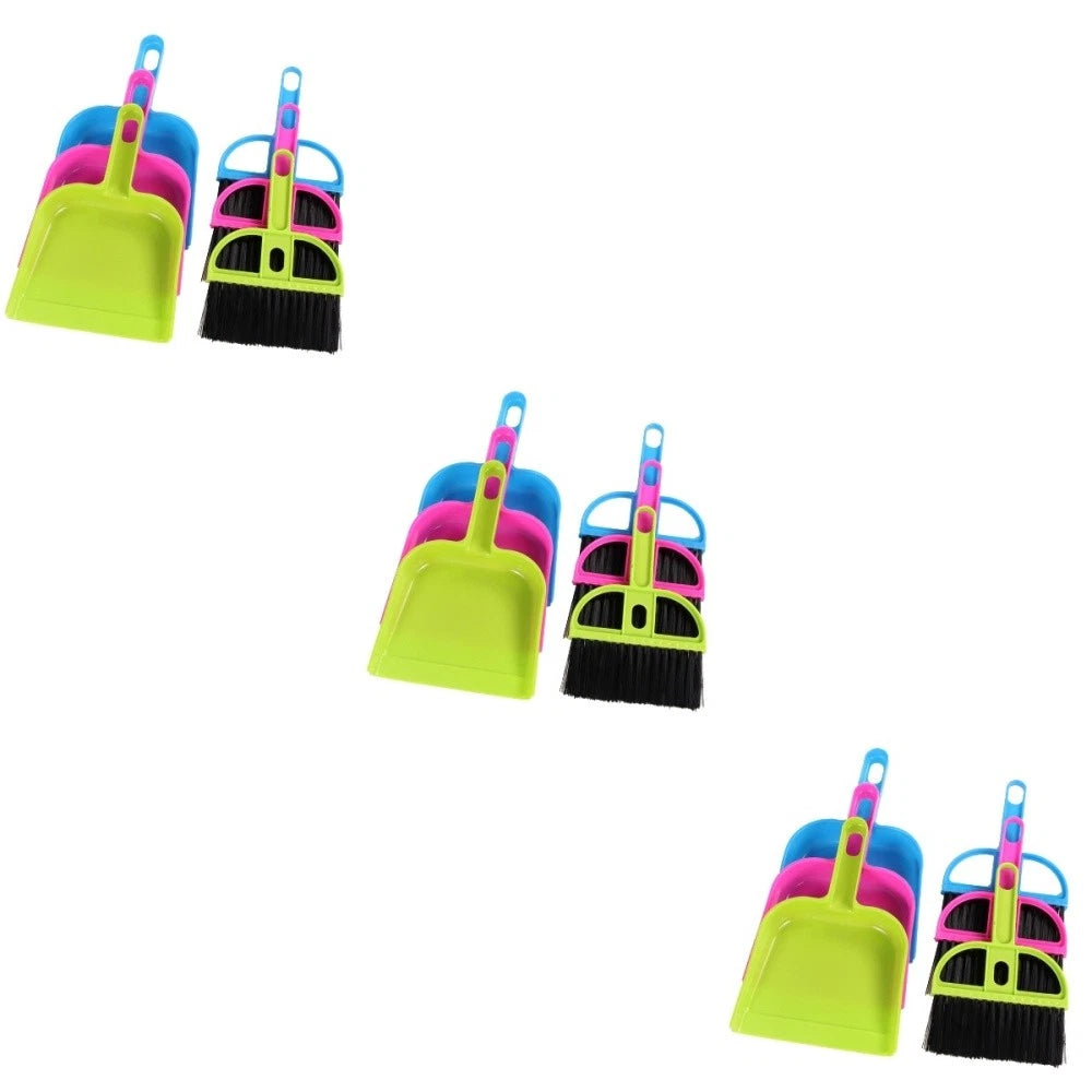 18 Sets Mini Broom and Dustpan Dust Remover Plastic Miniature Keyboard Sweeping