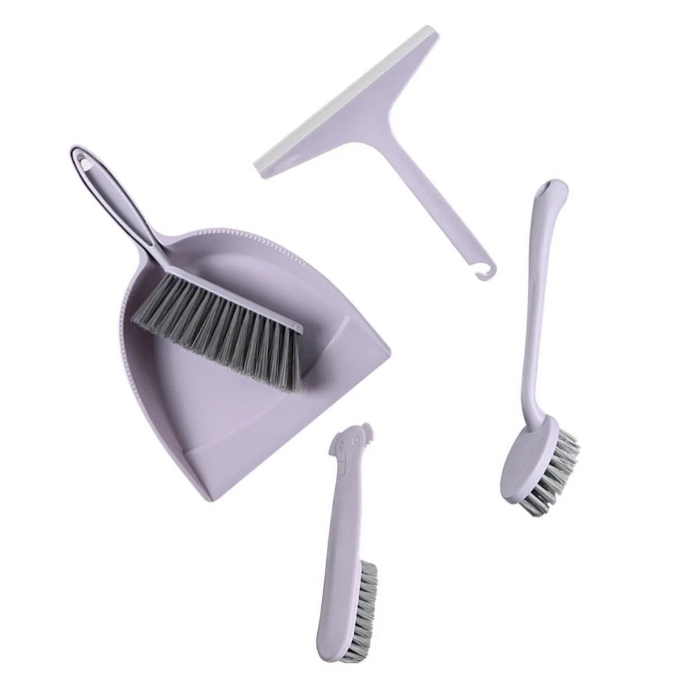 2 Pieces Broom Dustpan Child Small Cleaning Brush for Desk Handheld