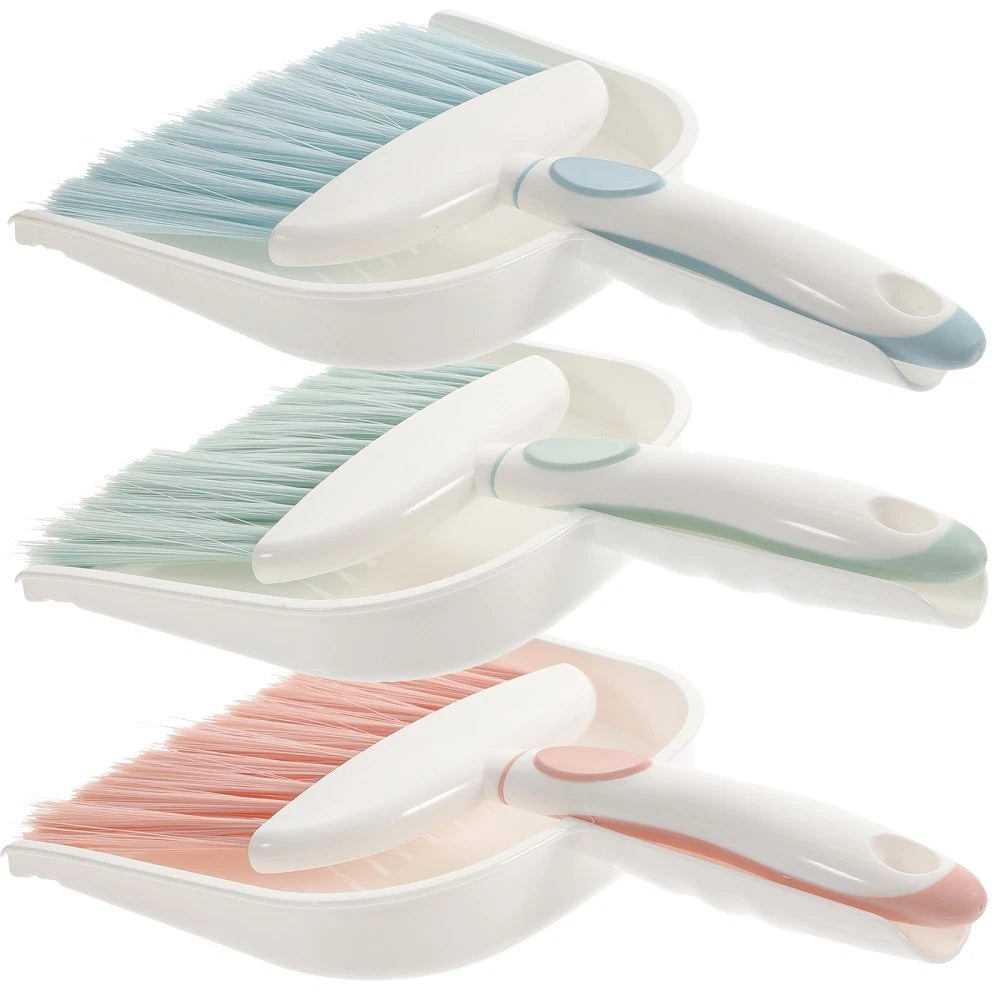 3 Sets Cleaning Kit Toddler Household Tools Mini Hand Broom Dustpan