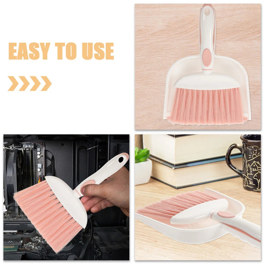 2 Sets Small Broom, Dustpan Set, Table Broom, Broom, Brush and-