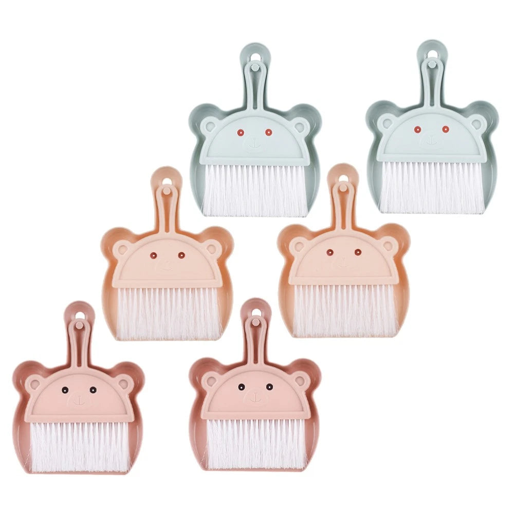 6 Sets Desktop Cleaning Broom Mini Dust Pan and Brush Handheld Duster