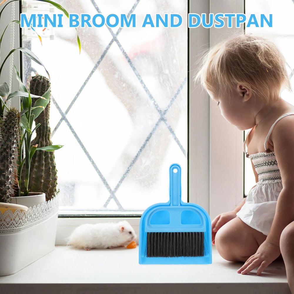 3 Sets Climb The Box and Clean Broom Travel Mini Dustpan Hamster Cleaner