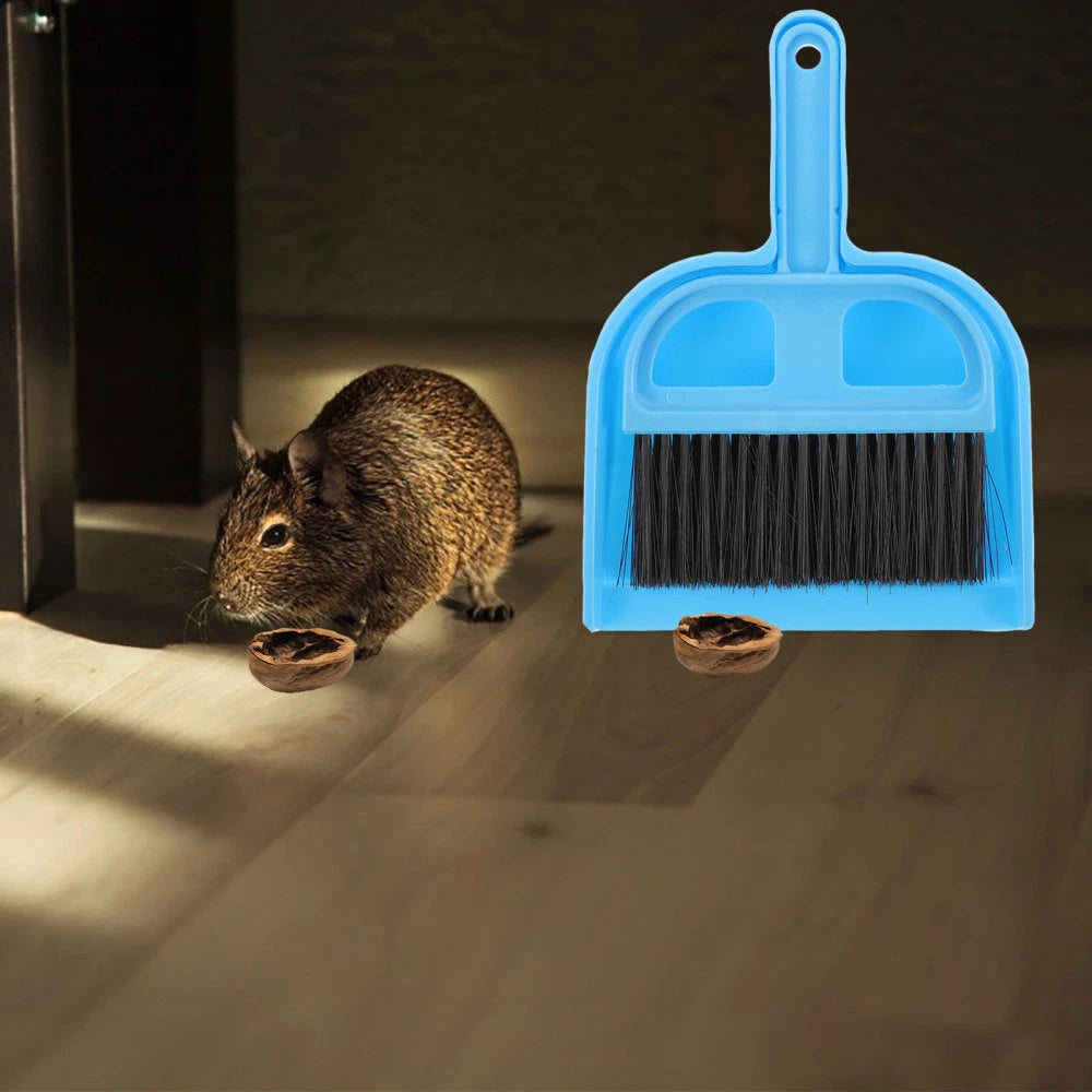 3 Sets Climb The Box and Clean Broom Travel Mini Dustpan Hamster Cleaner