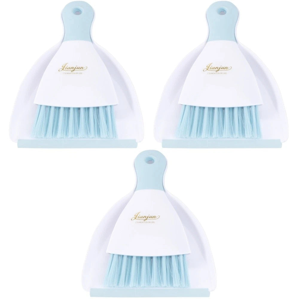 3 Pieces Convenient Small Dustpan Set Desktop Cleaner Cleaning Tools
