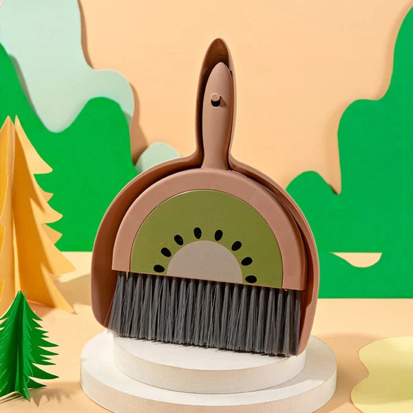 3 Sets Fruit Mini Broom Office Countertop Household Brush Tool Dustpan and