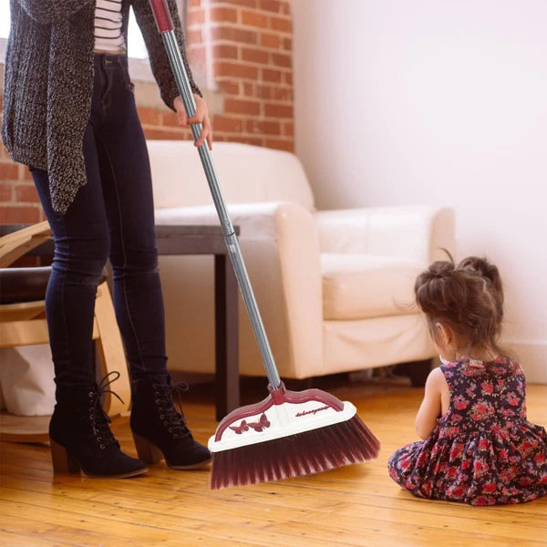 2 Sets Stainless Steel Broom Dustpan Office Brooms with Dustpans
