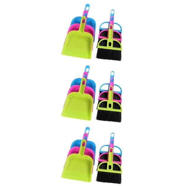 3 Count Keyboard Cleaner Kit Sweeping Brush and Dustpan Set Mini Broom
