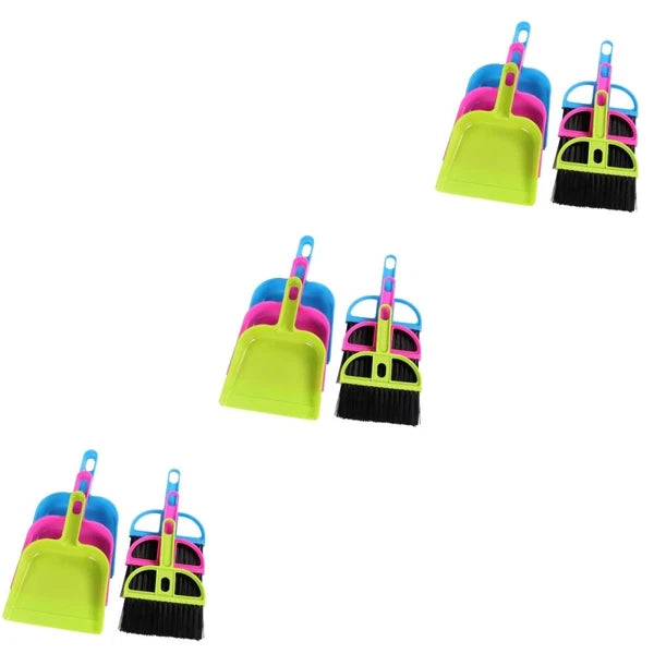 3 Count Keyboard Cleaner Kit Sweeping Brush and Dustpan Set Mini Broom