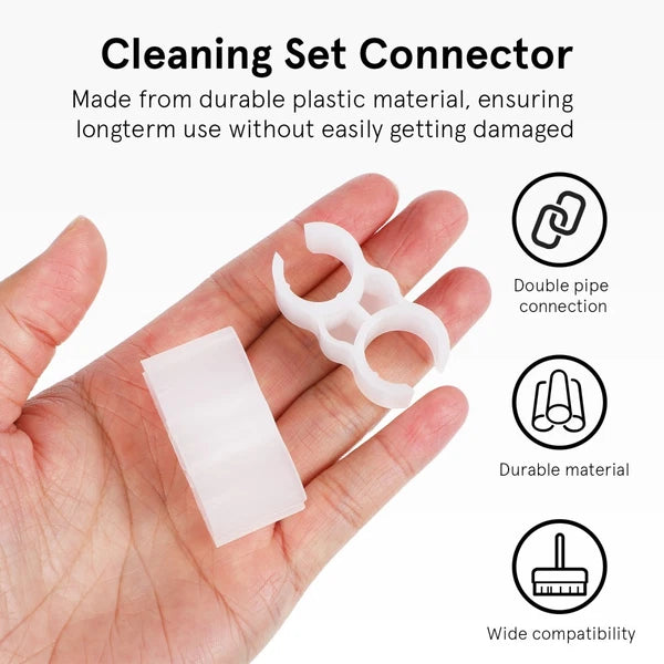 2pcs Double Pipe Clip Dustpan-Broom Coupling Clip Cleaning Set Connector