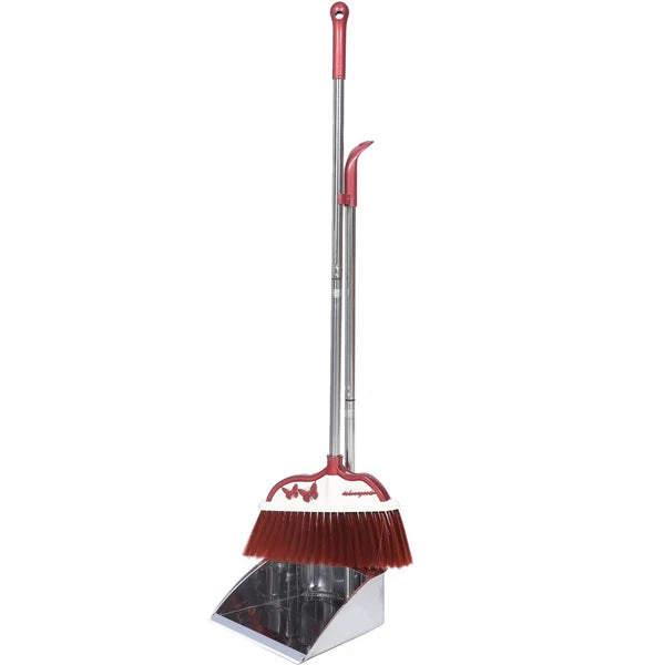 2 Sets Stainless Steel Broom Dustpan and Standing Office Home Household