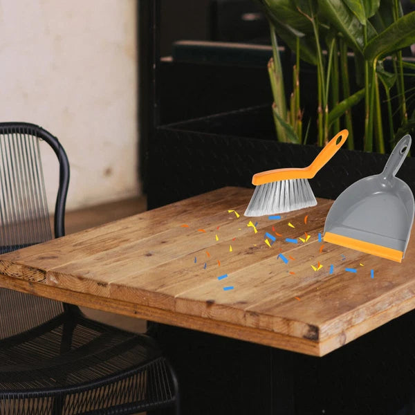 2 Sets Desktop Cleaning Broom Child and Dust Pan Convenient Mini Dustpan