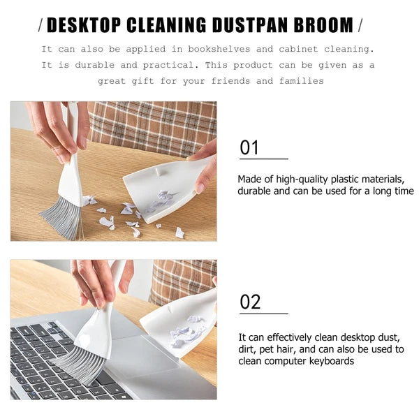 3 Sets Mini Dustpan Broom Desktop Small Cleaner Home Cleaning Gadgets