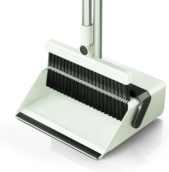 Broom with Dustpan Combo Set,Uoeos One-Sweep Clean,Pet Hair Removal Broom with S