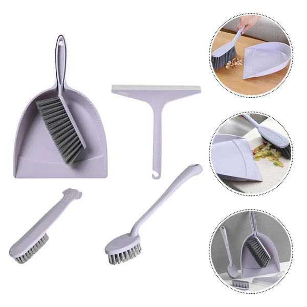 5Pcs Mini Desktop Sweep Cleaning Brush Small Broom Dustpan Set for Home Office