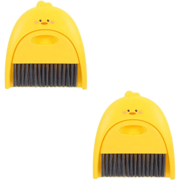 2 Sets Small Broom and Dustpan, Cleaning Kit, Cute-