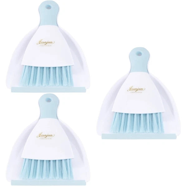 3 Pieces Convenient Small Dustpan Set Cleaning Tools Desktop Cleaner