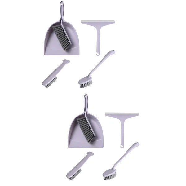 2 Pieces Broom Dustpan Child Small Cleaning Brush for Desk Handheld