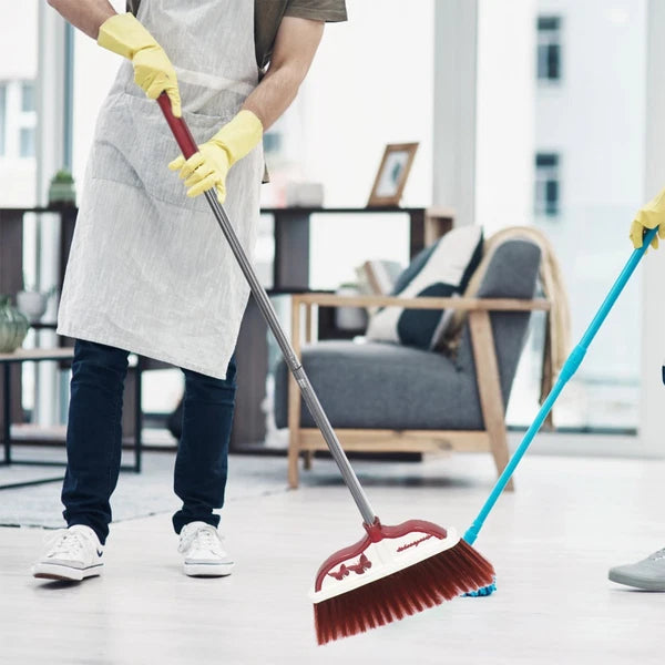 2 Sets Stainless Steel Broom Dustpan and Standing Office Sweeper