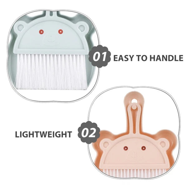 6 Sets Desktop Cleaning Broom Mini Dust Pan and Brush Handheld Duster