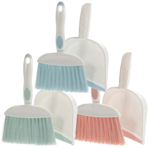 3 Sets Cleaning Kit Toddler Household Tools Mini Hand Broom Dustpan