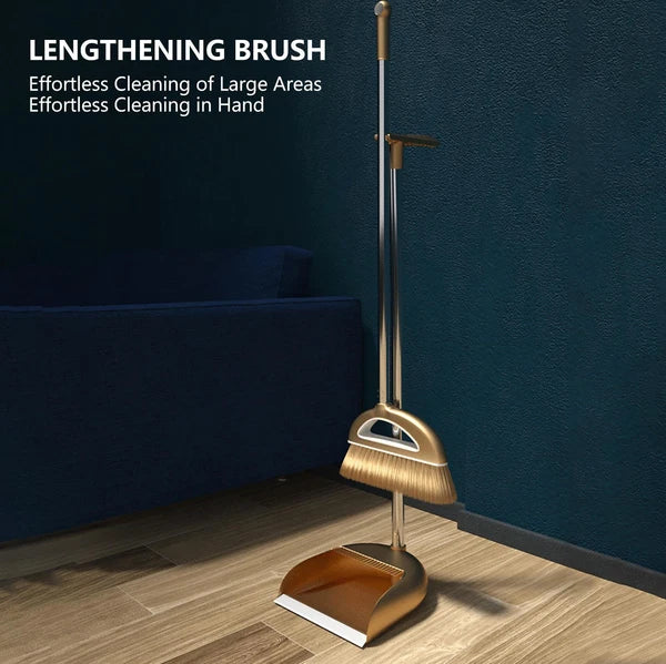 Brooms and Dustpans Sets Dust Pan and Broom with Long Handle Floor Cleaning Set