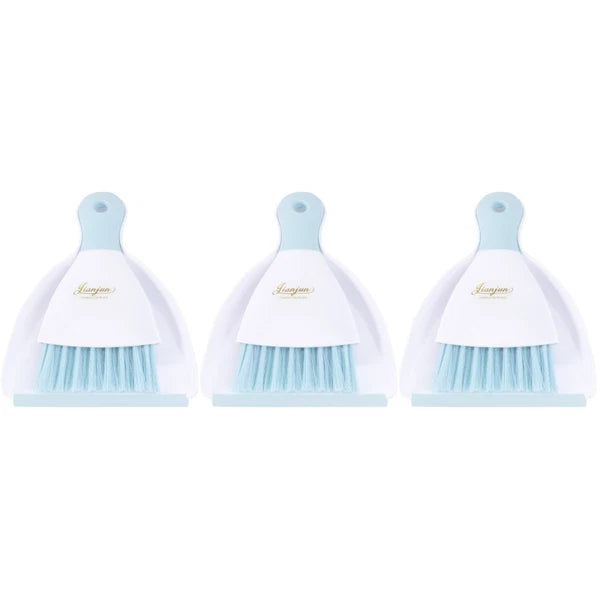 3 PCS Convenient Small Dustpan Set Cleaning Broom Desktop Cleaner