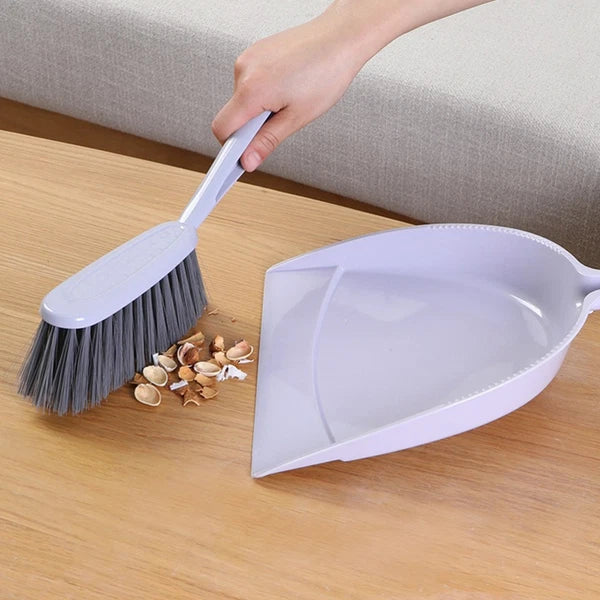 2 Pieces Broom Dustpan Child Small Cleaning Brush for Desk Handheld
