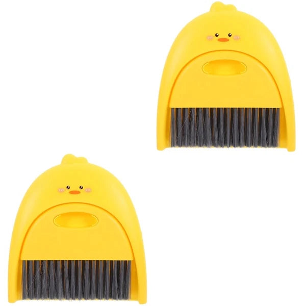 2 Sets Small Broom and Dustpan, Cleaning Kit, Cute-