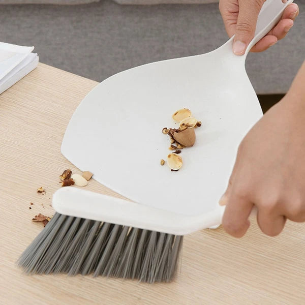3 Sets Desktop Cleaning Kit Crevice Brushes for Household Broom with Dust Pan