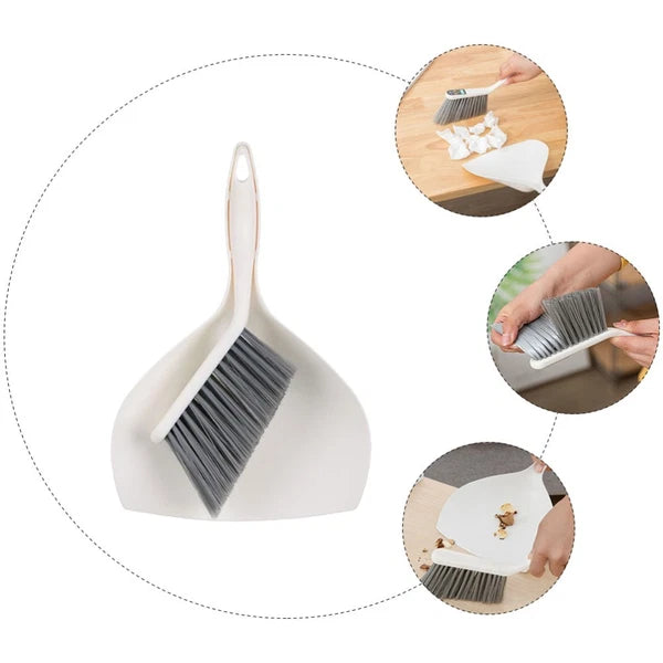 2 Sets Desktop Cleaning Kit Crevice Brushes for Household Broom Dust Pan
