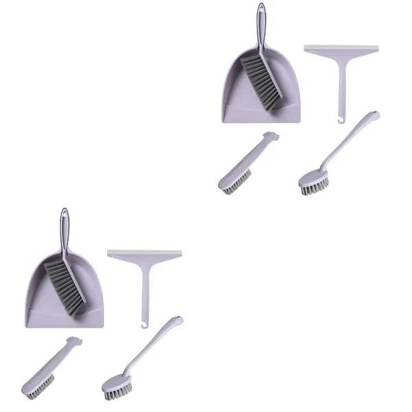 2 Pieces Broom Dustpan Child Small Cleaning Brush for Desk Handheld