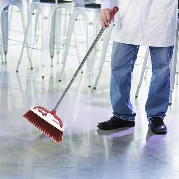 2 Sets Stainless Steel Broom Dustpan and Standing Office Sweeper