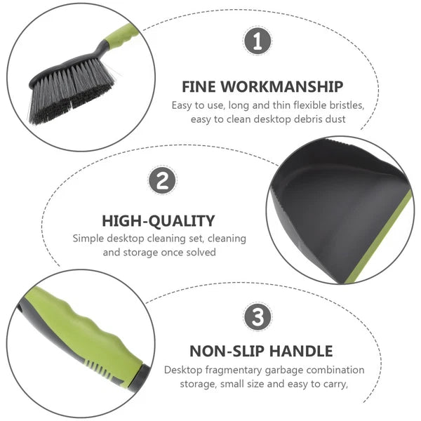 2 Sets  of Household  Dustpan and Broom Compact Home and Desktop Cleaning Tool